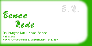 bence mede business card